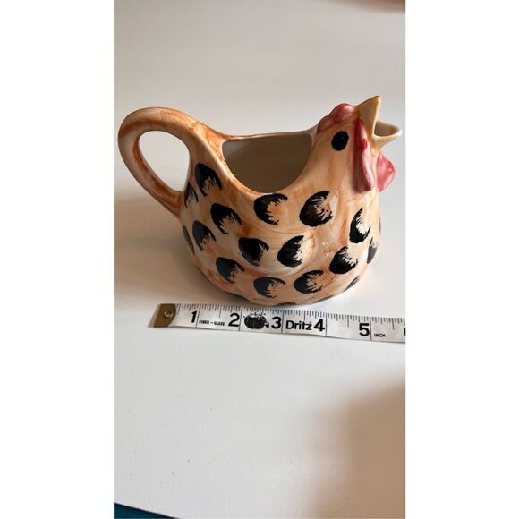Alexander Ceramics Hand Painted Rooster Coffee Creamer Sugar Bowl Kitchen Decor - Picture 7 of 9
